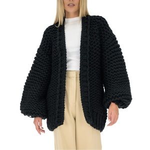 Mumshandmade Black Classic Chunky Cardigan
